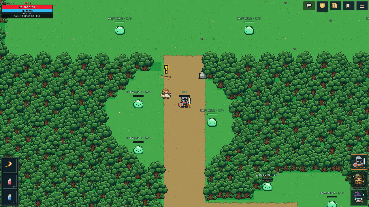Rezor gameplay outside Southern City, showing the player and landscape touch controls